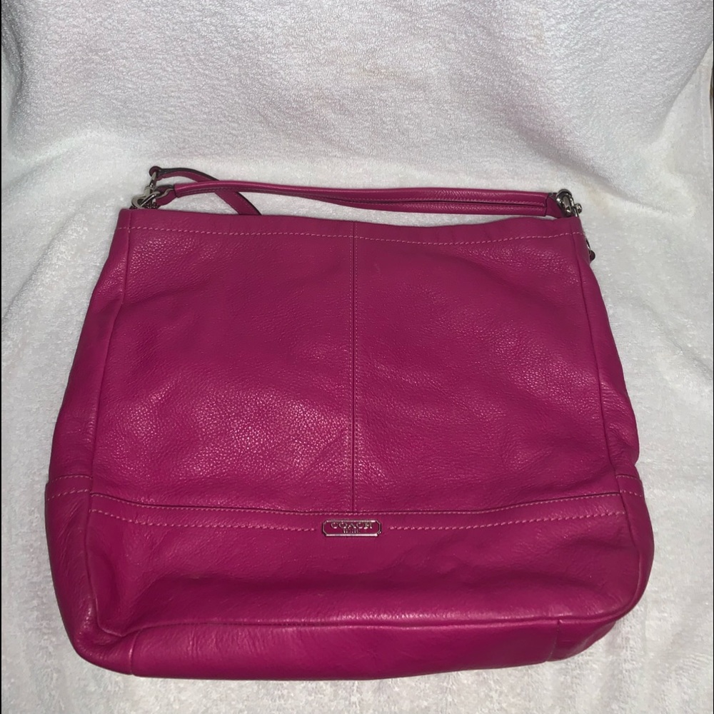HOT PINK Coach Purse LEATHER